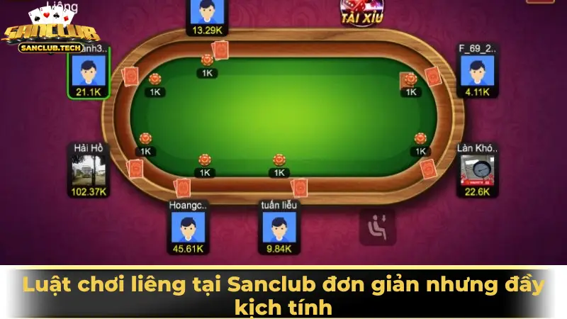 Luật chơi liêng tại Sanclub đơn giản nhưng đầy kịch tính